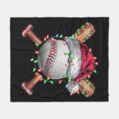 Kerst honkbal kerstman sporten Kerstmis vakantie Fleece Deken (Voorkant (Horizontaal))