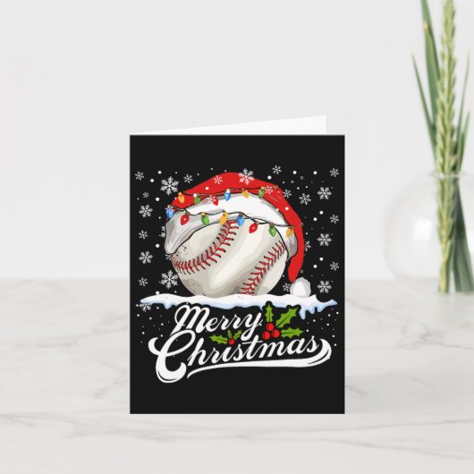 Kerst Honkbal Santa Hat Xmas Boys Mannen Kaart (Voorkant)