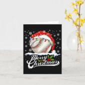 Kerst Honkbal Santa Hat Xmas Boys Mannen Kaart (Gele Bloem)