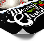 Kerst Honkbal Santa Hat Xmas Boys Mannen Poster (Hoek)