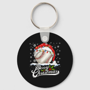 Kerst Honkbal Santa Hat Xmas Boys Mannen Sleutelhanger