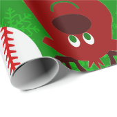 Kerst Honkbal Sneeuwman Rendier Sneeuwvlok Cadeaupapier (Rol Hoek)