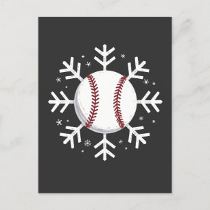 Kerst Honkbal Sneeuwvlok Sport Hit home run Briefkaart