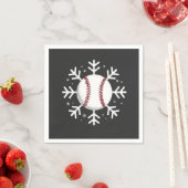 Kerst honkbal sneeuwvlok Sport sla homerun  Servet (Insitu)