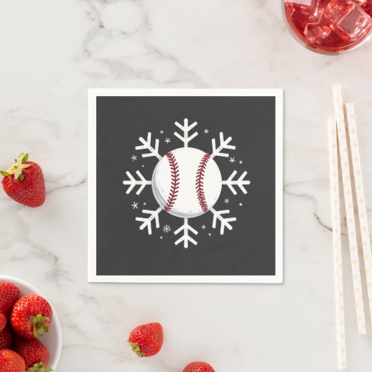 Kerst honkbal sneeuwvlok Sport sla homerun  Servet (Insitu)