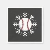 Kerst honkbal sneeuwvlok Sport sla homerun  Servet (Voorkant)
