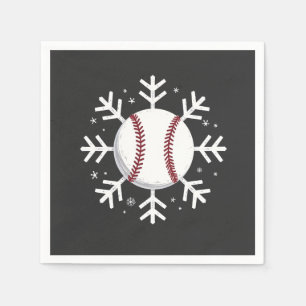 Kerst honkbal sneeuwvlok Sport sla homerun  Servet