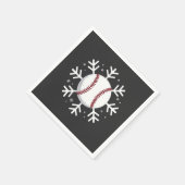 Kerst honkbal sneeuwvlok Sport sla homerun  Servet (Hoek)