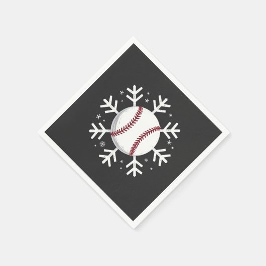 Kerst honkbal sneeuwvlok Sport sla homerun  Servet (Hoek)