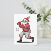 Kerst Honkbal spelen Santa Claus Sport Feestdagenkaart (Staand voorkant)