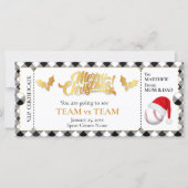 Kerst honkbal ticket, verrassing cadeaubon (Voorkant)