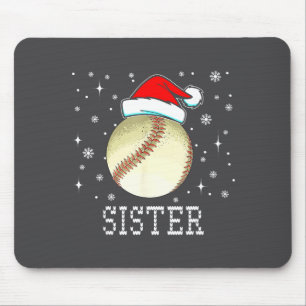 Kerst honkbal zus Xmas kerstman hoed kinderen jong Muismat