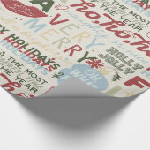 Kerst Hoofd Titels Inpakpapier - Klassieke Spreuke (Hoek)