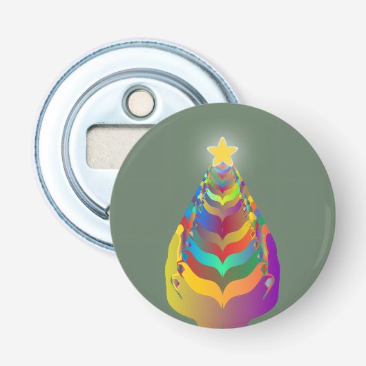 Kerst hoop en saamhorigheid button flesopener (Voorkant)