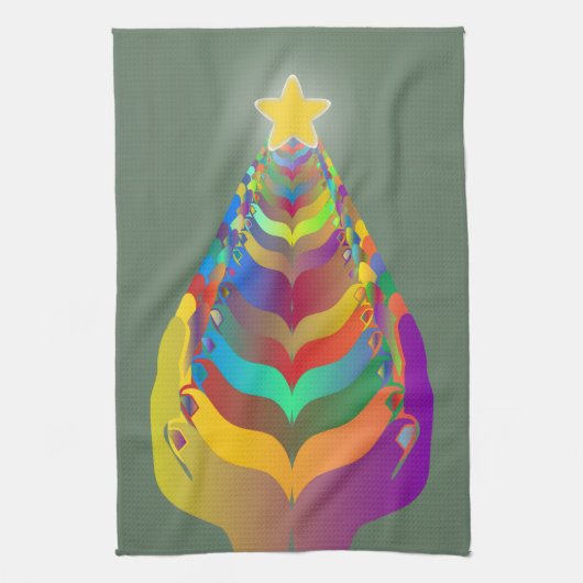 Kerst hoop en saamhorigheid theedoek (Verticaal)