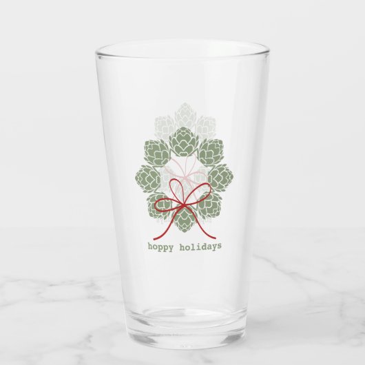 Kerst Hoppy Feestdagen Bierglas Glas (Achterkant)