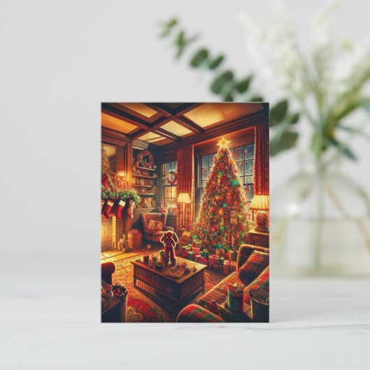 Kerst Horror AI Gegenereerde Kunst Briefkaart (Staand voorkant)