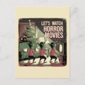 Kerst Horror Films Spooky Green Creatures Briefkaart (Voorkant)
