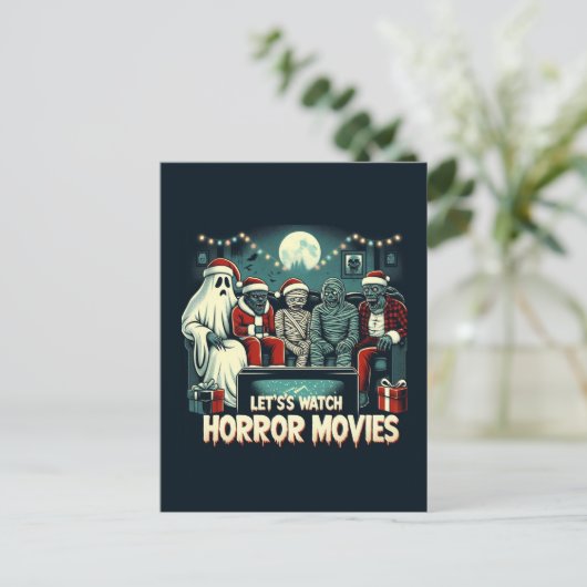 Kerst Horror Films Vrienden Briefkaart (Staand voorkant)