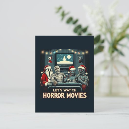 Kerst Horror Films Vrienden Briefkaart (Staand voorkant)