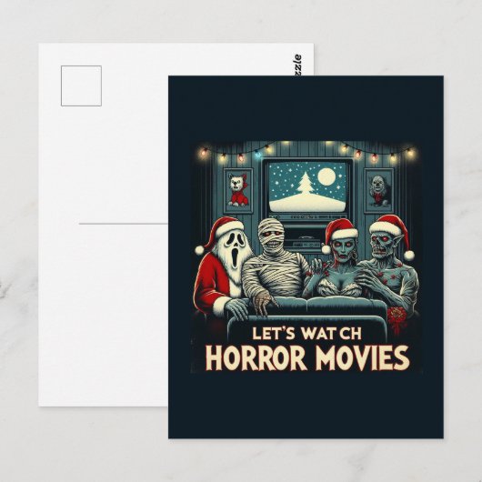 Kerst Horror Films Vrienden Briefkaart (Voorkant / Achterkant)