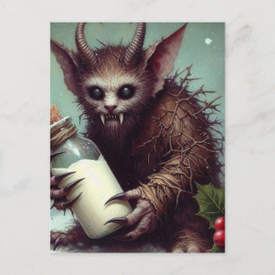 Kerst Horror Krampus Kat Fairy Spooky Briefkaart