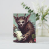 Kerst Horror Krampus Kat Fairy Spooky Briefkaart (Staand voorkant)