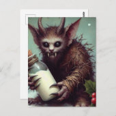 Kerst Horror Krampus Kat Fairy Spooky Briefkaart (Voorkant / Achterkant)