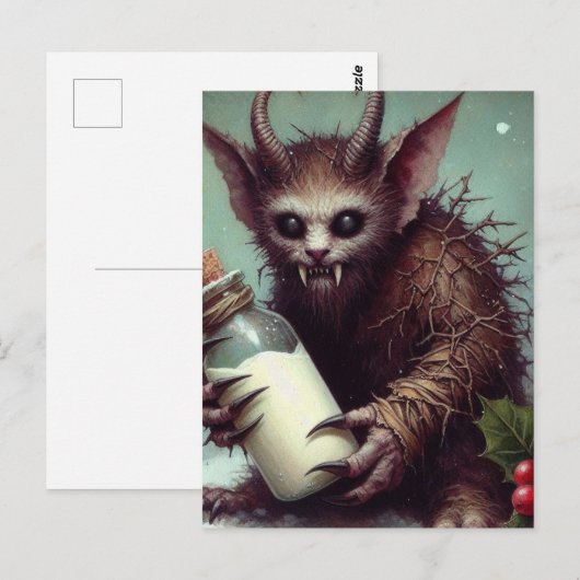 Kerst Horror Krampus Kat Fairy Spooky Briefkaart (Voorkant / Achterkant)