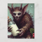 Kerst Horror Krampus Kat Fairy Spooky Briefkaart (Voorkant)