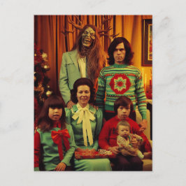 Kerst Horror Retro 1970 tijdperk Familie Portret Briefkaart