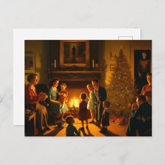 Kerst Horror Retro  Briefkaart (Voorkant / Achterkant)