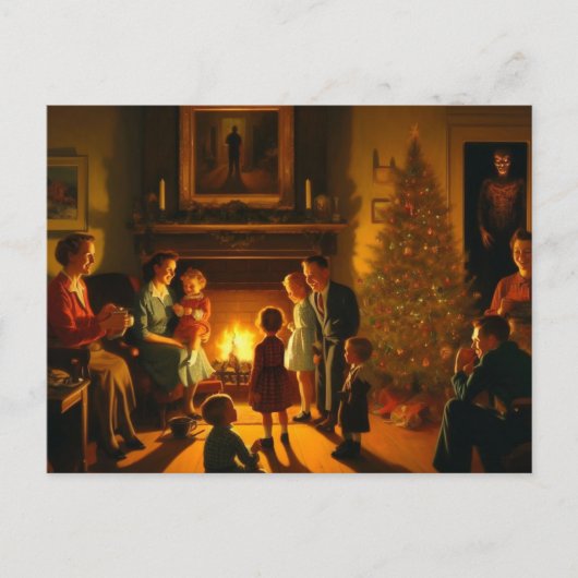 Kerst Horror Retro  Briefkaart (Voorkant)