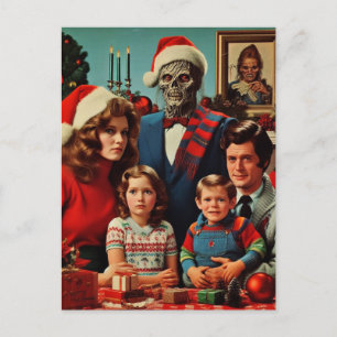 Kerst Horror Retro Familie Portret Briefkaart