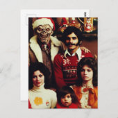 Kerst Horror Retro Familie Portret Briefkaart (Voorkant / Achterkant)