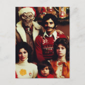 Kerst Horror Retro Familie Portret Briefkaart (Voorkant)