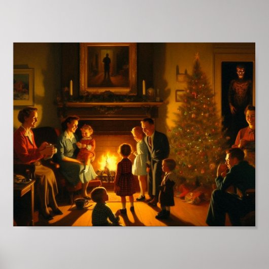 Kerst Horror Retro Poster (Voorkant)