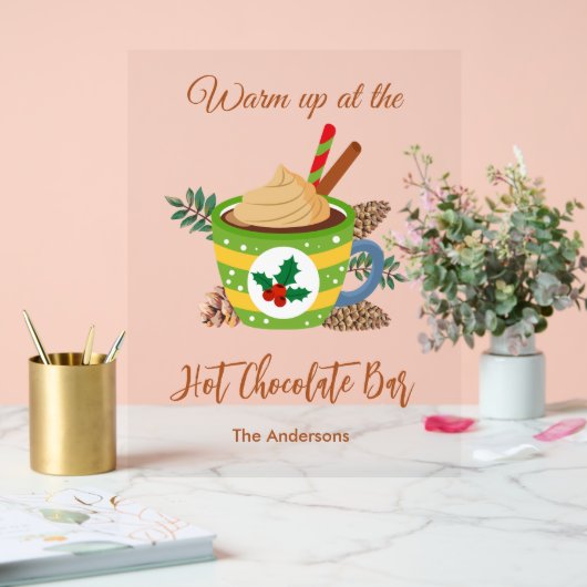 Kerst Hot Cacao Chocolade Bar Teken Poster (Huwelijk)