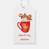 kerst Hot-cacao Cookie Holiday Drink Cadeaulabel (Achterkant)