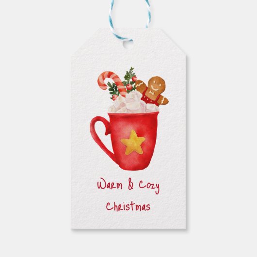 kerst Hot-cacao Cookie Holiday Drink Cadeaulabel (Achterkant)