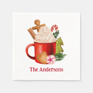 kerst Hot-cacao Cookie Holiday Drink Servet