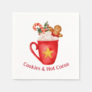 kerst Hot-cacao Cookie Holiday Drink Servet