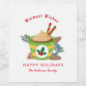 Kerst Hot Cacao Groen Wit Wijn Etiket (Enkel label)