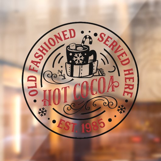 Kerst Hot cacao ouderwets Raamsticker (Vel 2)