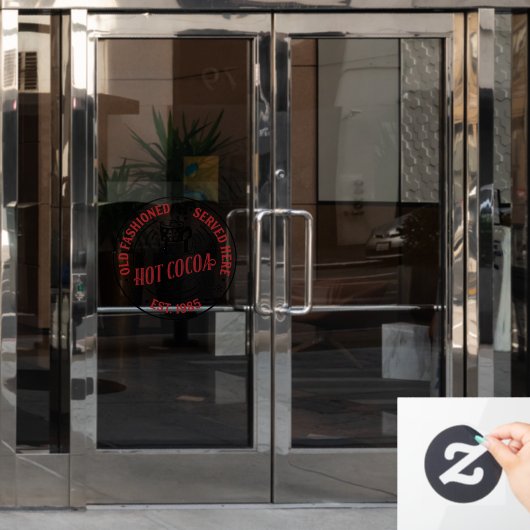 Kerst Hot cacao ouderwets Raamsticker (Kantoordeur)