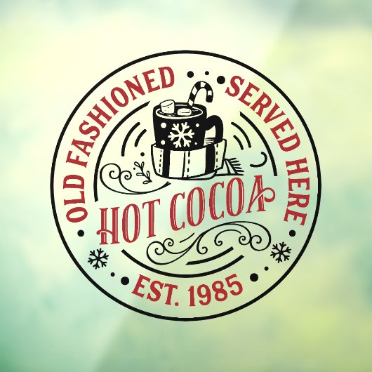 Kerst Hot cacao ouderwets Raamsticker (Vel 3)