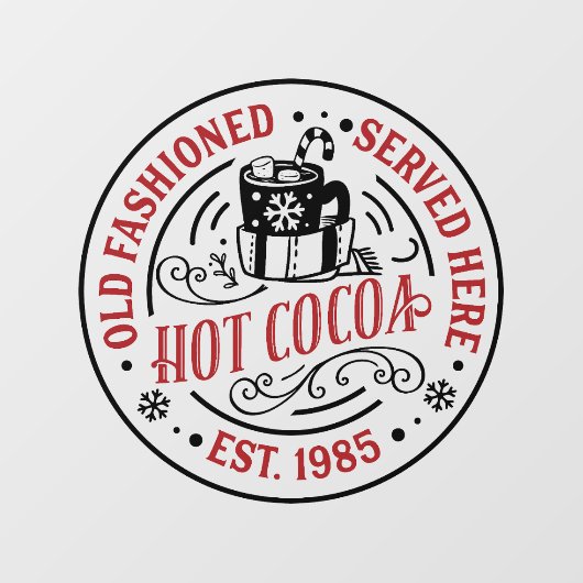 Kerst Hot cacao ouderwets Raamsticker (Vel)
