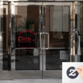 Kerst Hot cacao ouderwets Raamsticker (Kantoordeur)