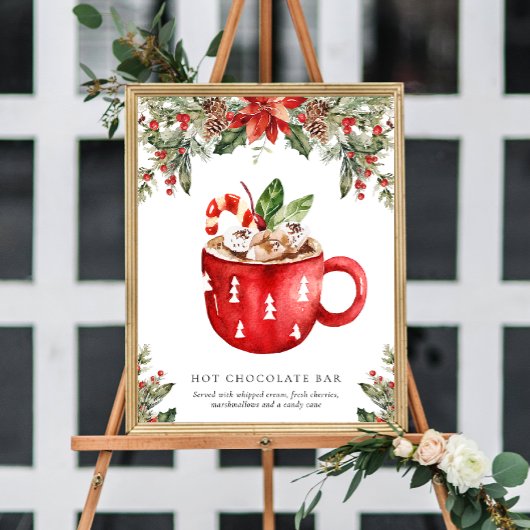 Kerst Hot Chocolate Bar Signature Drink Sign Poster