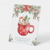 Kerst Hot Chocolate Bar Signature Drink Sign Reclamebord Met Voetstuk (Voorkant)